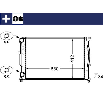 Chladič, chlazení motoru MAHLE ORIGINAL CR 1423 000S