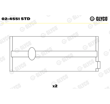 Hlavní ložiska klikového hřídele GLYCO 02-4551 STD