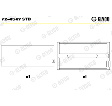 Hlavní ložiska klikového hřídele GLYCO 72-4547 STD