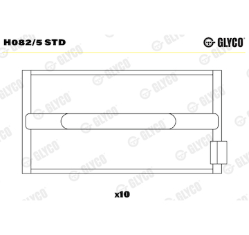 Hlavní ložiska klikového hřídele GLYCO H082/5 STD