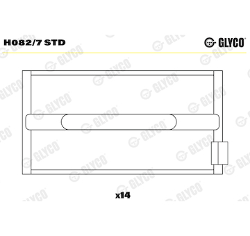 Hlavní ložiska klikového hřídele GLYCO H082/7 STD