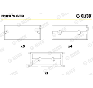 Hlavní ložiska klikového hřídele GLYCO H1011/5 STD