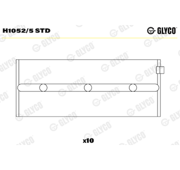 Hlavní ložiska klikového hřídele GLYCO H1052/5 STD