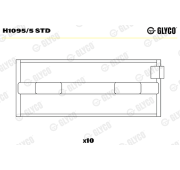 Hlavní ložiska klikového hřídele GLYCO H1095/5 STD