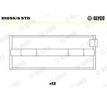 Hlavní ložiska klikového hřídele GLYCO H1095/6 STD