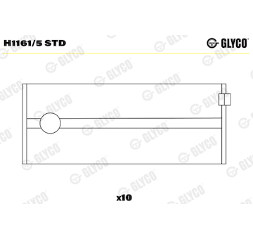 Hlavní ložiska klikového hřídele GLYCO H1161/5 STD
