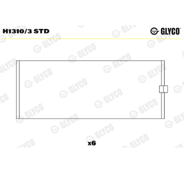 Hlavní ložiska klikového hřídele GLYCO H1310/3 STD