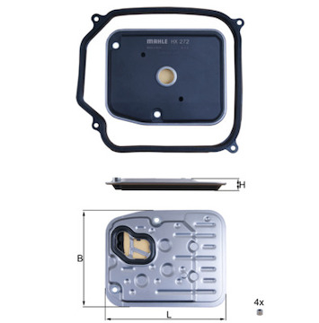 Hydraulický filtr, automatická převodovka MAHLE ORIGINAL HX 272D1