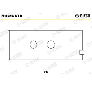 Ložisko vačkového hřídele GLYCO N118/5 STD