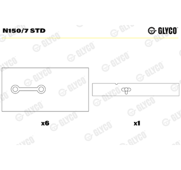 Ložisko vačkového hřídele GLYCO N150/7 STD