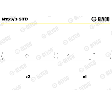 Ložisko vačkového hřídele GLYCO N153/3 STD