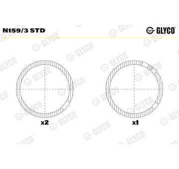 Ložisko vačkového hřídele GLYCO N159/3 STD