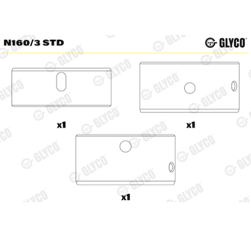 Ložisko vačkového hřídele GLYCO N160/3 STD