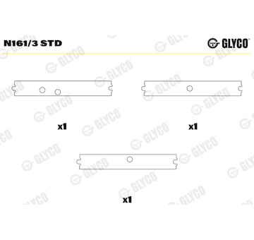 Ložisko vačkového hřídele GLYCO N161/3 STD