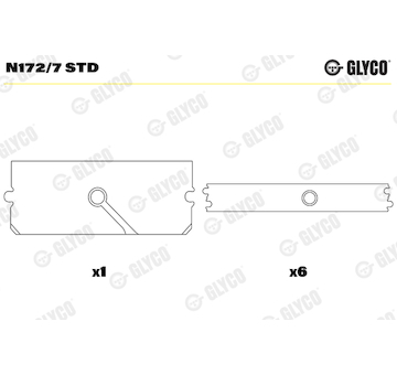 Ložisko vačkového hřídele GLYCO N172/7 STD