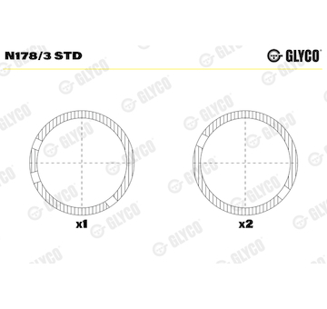 Ložisko vačkového hřídele GLYCO N178/3 STD