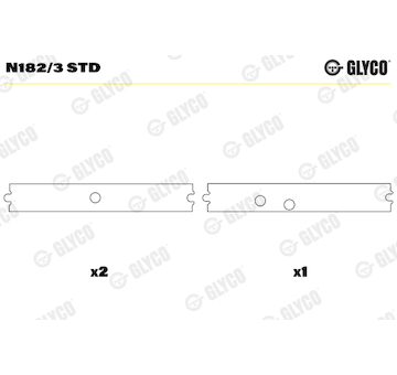 Ložisko vačkového hřídele GLYCO N182/3 STD