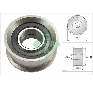 Napínací kladka, ozubený řemen INA 531 0102 20