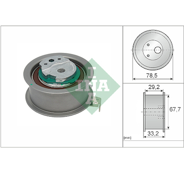 Napínací kladka, ozubený řemen INA 531 0927 10