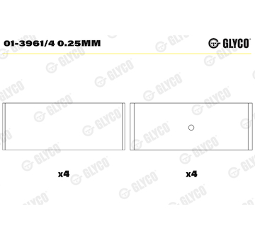 Ojniční ložisko GLYCO 01-3961/4 0.25MM
