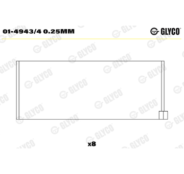 Ojniční ložisko GLYCO 01-4943/4 0.25MM