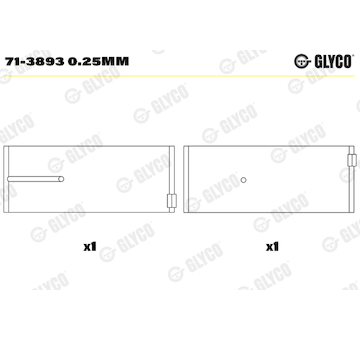 Ojniční ložisko GLYCO 71-3893 0.25MM