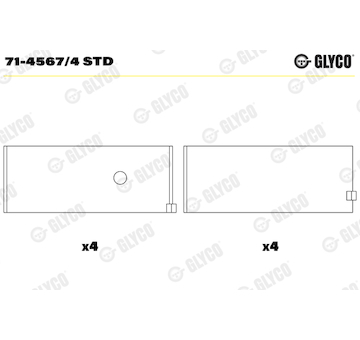 Ojniční ložisko GLYCO 71-4567/4 STD