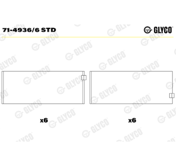 Ojniční ložisko GLYCO 71-4936/6 STD
