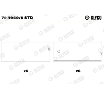 Ojniční ložisko GLYCO 71-4949/6 STD