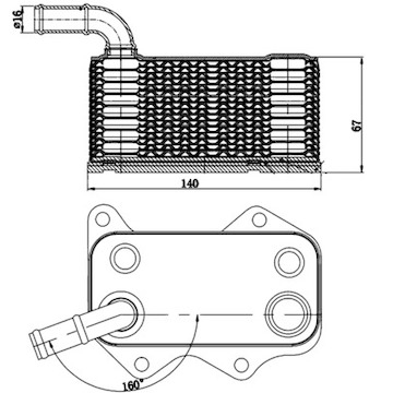 Olejový chladič, motorový olej MAHLE ORIGINAL CLC 174 000S