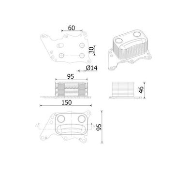 Olejový chladič, motorový olej MAHLE ORIGINAL CLC 278 000S