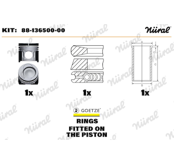 Opravná sada, píst/vložka válce NÜRAL 88-136500-00