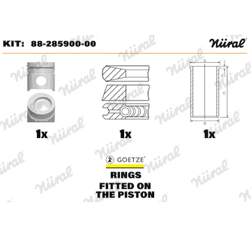 Opravná sada, píst/vložka válce NÜRAL 88-285900-00