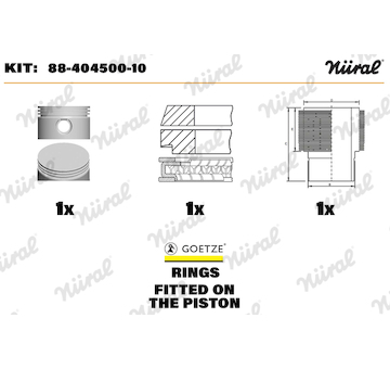 Opravná sada, píst/vložka válce NÜRAL 88-404500-10