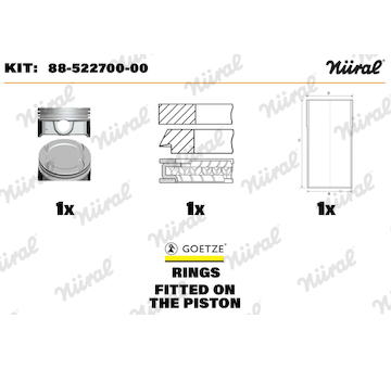 Opravná sada, píst/vložka válce NÜRAL 88-522700-00