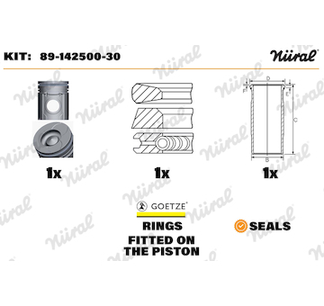 Opravná sada, píst/vložka válce NÜRAL 89-142500-30