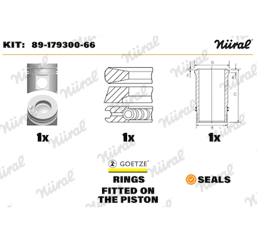 Opravná sada, píst/vložka válce NÜRAL 89-179300-66