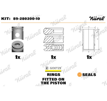 Opravná sada, píst/vložka válce NÜRAL 89-280200-10