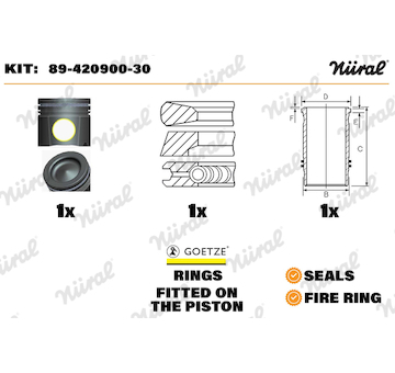 Opravná sada, píst/vložka válce NÜRAL 89-420900-30