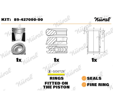 Opravná sada, píst/vložka válce NÜRAL 89-427000-00
