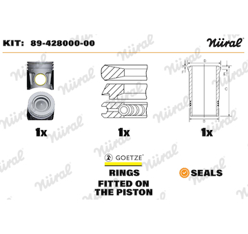 Opravná sada, píst/vložka válce NÜRAL 89-428000-00