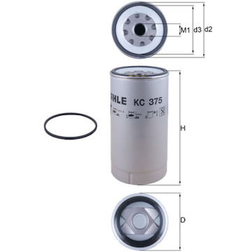 Palivový filtr MAHLE ORIGINAL KC 375D