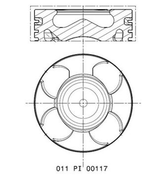 Píst MAHLE ORIGINAL 011 PI 00117 000