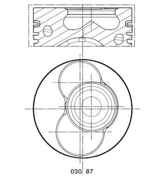 Píst MAHLE ORIGINAL 030 87 00