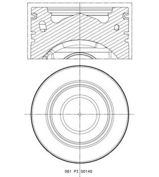 Píst MAHLE ORIGINAL 061 PI 00140 000