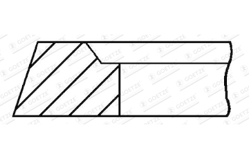 Pístní kroužek GOETZE ENGINE 1.588mm 005IW P GOE12