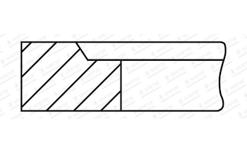 Pístní kroužek GOETZE ENGINE 2.385mm 001IW P GOE12