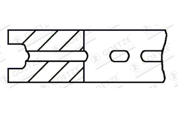 Pístní kroužek GOETZE ENGINE 3.175mm 030 P IKA