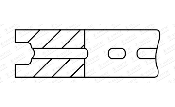 Pístní kroužek GOETZE ENGINE 6.35mm 030 P GOE12