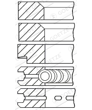 Sada pístních kroužků GOETZE ENGINE 08-107200-00